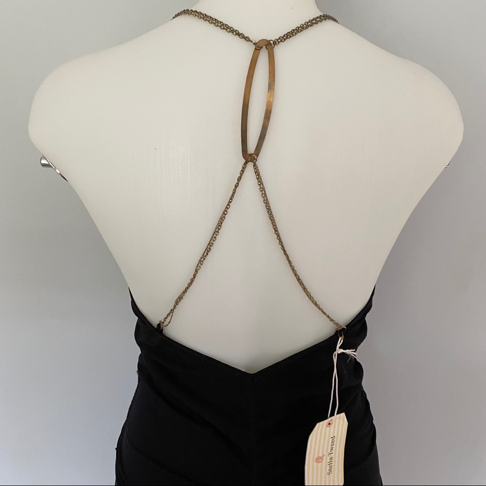 Black Dress With Chain Straps - Picture 4 of 7